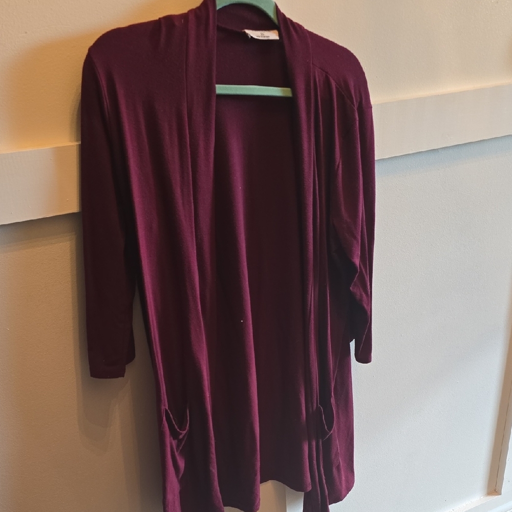 Zenana Outfitters Maroon Open Cardigan